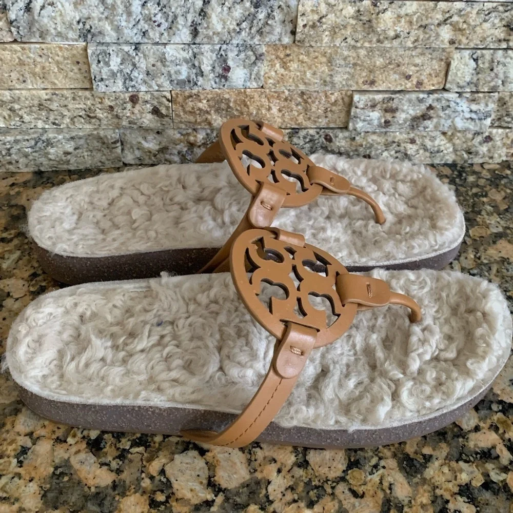 Miller Cloud Genuine Shearling Flip Flop TORY BURCH